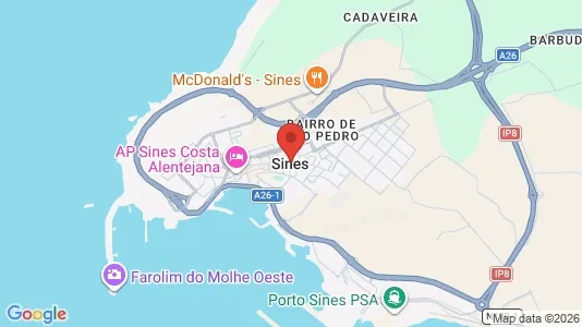 Apartments for rent i Sines - kort over placeringen