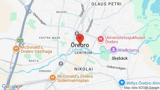 Rooms for rent i Örebro - kort over placeringen