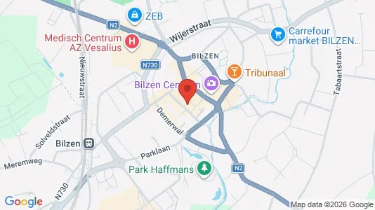 Apartments for rent i Bilzen - kort over placeringen