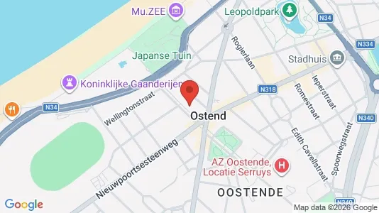 Apartments for rent i Oostende - kort over placeringen