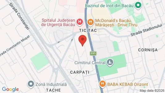Apartments for rent i Bacău - kort over placeringen