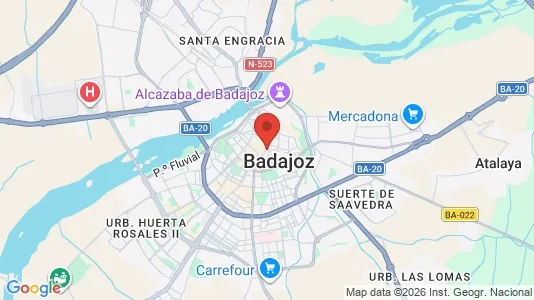 Apartments for rent i Badajoz - kort over placeringen