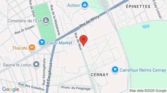 Apartments for rent i Reims - kort over placeringen