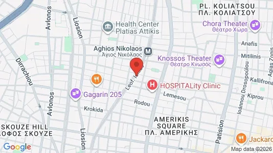 Apartments for rent i Athens Agios Nikolaos - kort over placeringen