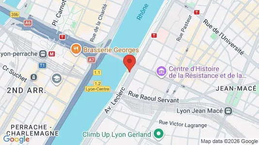 Apartments for rent i Lyon - kort over placeringen