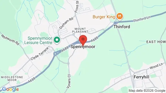 Houses for rent i Spennymoor - County Durham - kort over placeringen