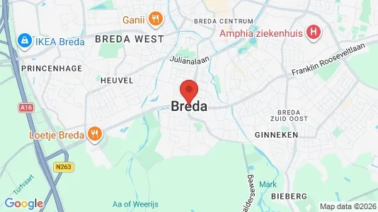Houses for rent i Breda - kort over placeringen