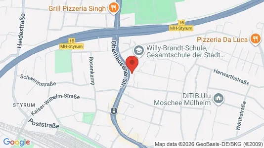 Apartments for rent i Mülheim an der Ruhr - kort over placeringen