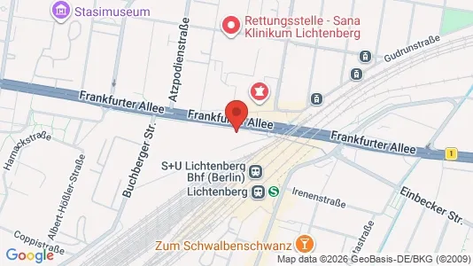 Apartments for rent i Berlin Lichtenberg - kort over placeringen