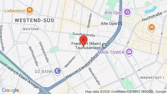 Apartments for rent i Frankfurt Innenstadt II - kort over placeringen