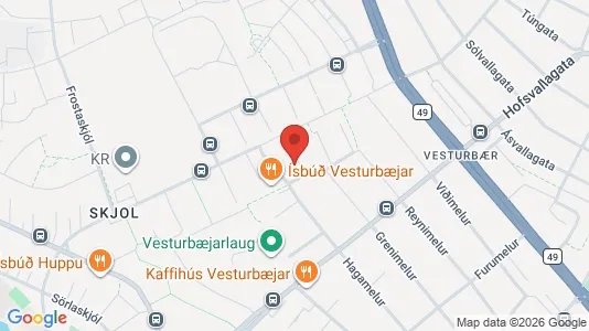 Apartments for rent i Reykjavík Vesturbær - kort over placeringen