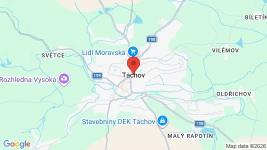 Apartments for rent i Tachov - kort over placeringen