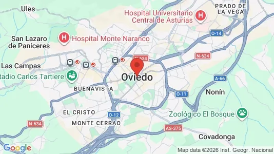 Apartments for rent i Oviedo - kort over placeringen
