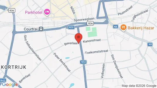 Apartments for rent i Kortrijk - kort over placeringen