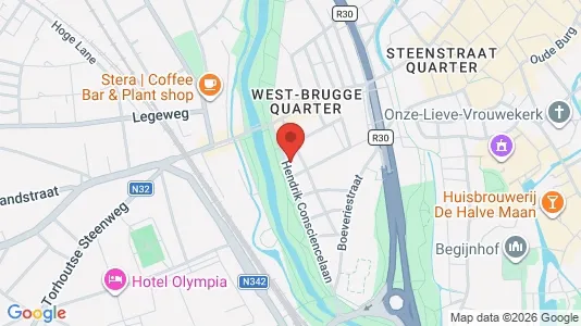 Apartments for rent i Brugge - kort over placeringen