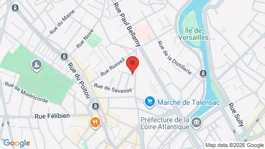 Apartments for rent i Nantes - kort over placeringen