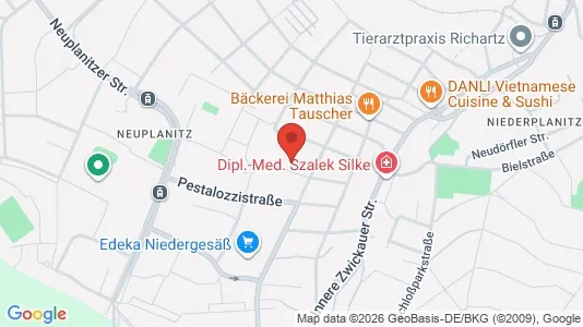 Apartments for rent i Zwickau - kort over placeringen
