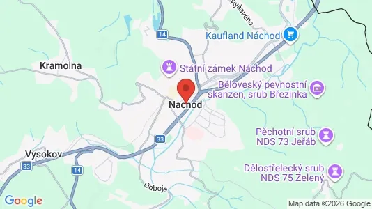 Apartments for rent i Náchod - kort over placeringen