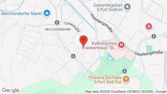 Apartments for rent i Erfurt - kort over placeringen