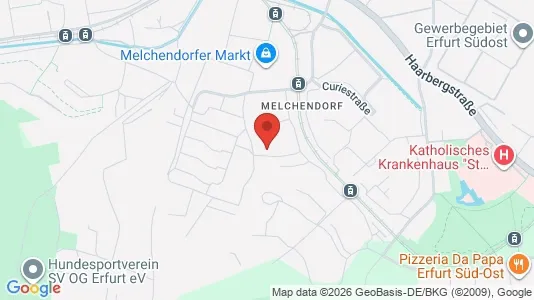 Apartments for rent i Erfurt - kort over placeringen