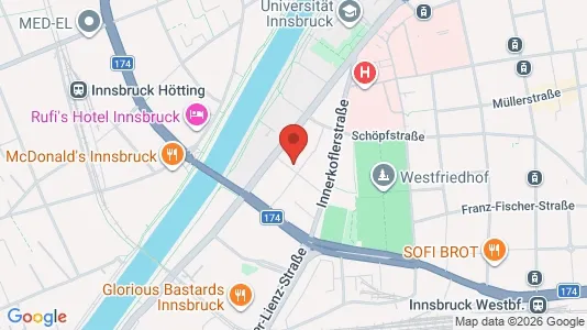 Apartments for rent i Innsbruck - kort over placeringen