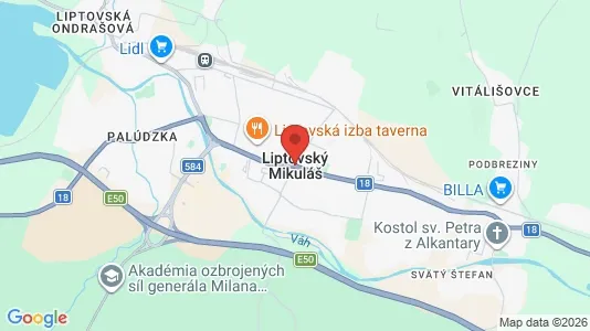 Apartments for rent i Liptovský Mikuláš - kort over placeringen