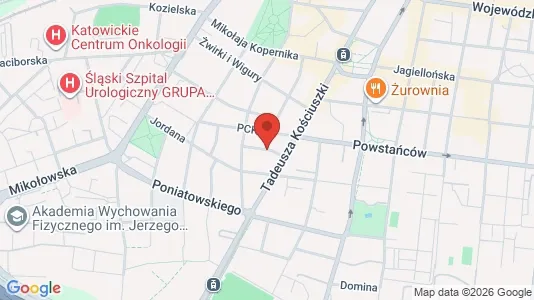 Rooms for rent i Katowice - kort over placeringen