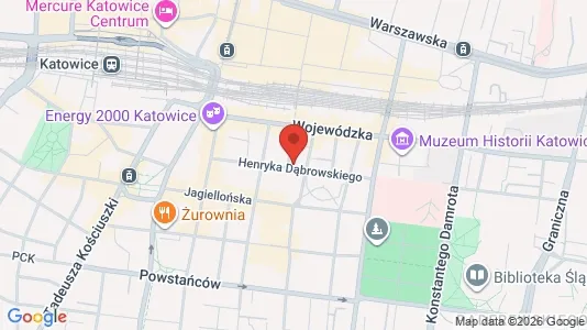 Rooms for rent i Katowice - kort over placeringen