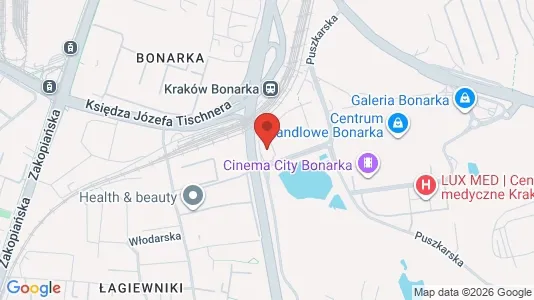 Apartments for rent i Kraków Podgórze - kort over placeringen