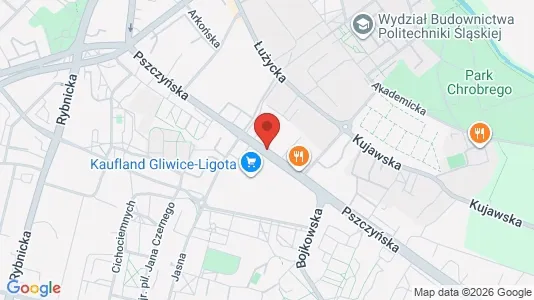 Rooms for rent i Gliwice - kort over placeringen