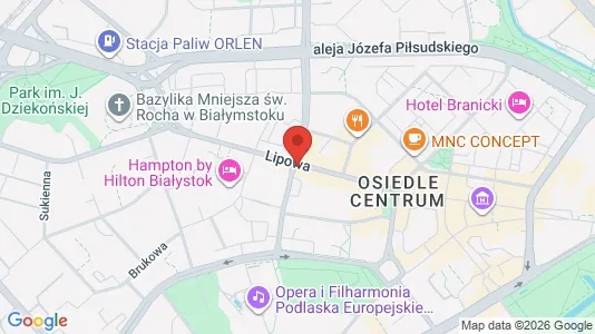 Apartments for rent i Białystok - kort over placeringen