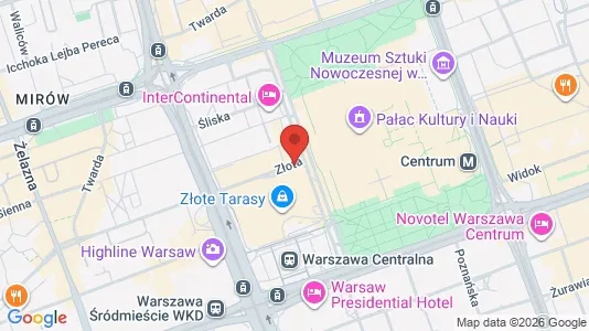 Rooms for rent i Warszawa Śródmieście - kort over placeringen