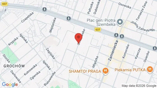 Rooms for rent i Warszawa Praga-Południe - kort over placeringen