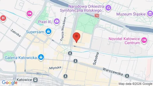 Rooms for rent i Katowice - kort over placeringen