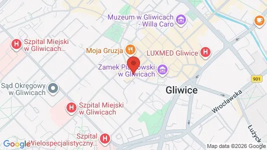 Rooms for rent i Gliwice - kort over placeringen