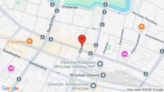 Rooms for rent i Wrocław - kort over placeringen