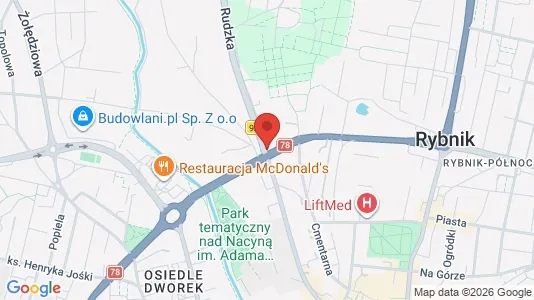 Rooms for rent i Rybnik - kort over placeringen