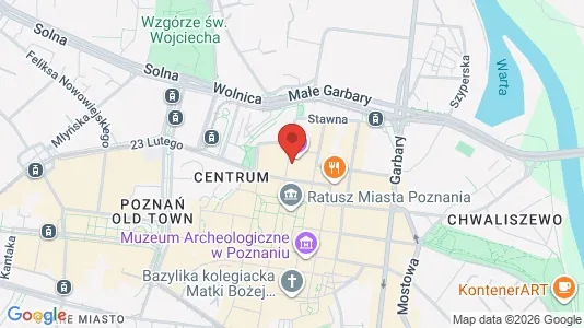 Rooms for rent i Poznań - kort over placeringen