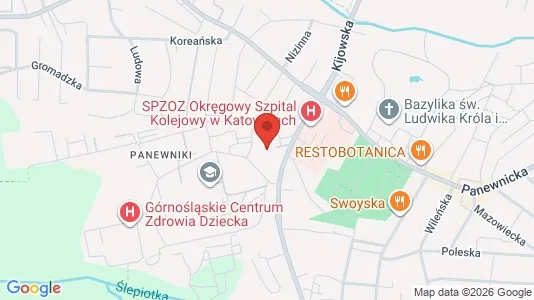 Rooms for rent i Katowice - kort over placeringen