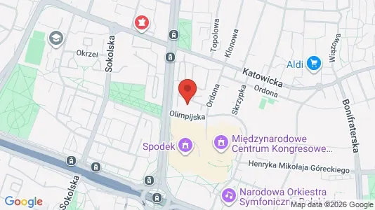 Rooms for rent i Katowice - kort over placeringen