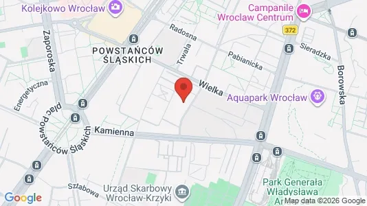 Rooms for rent i Wrocław - kort over placeringen