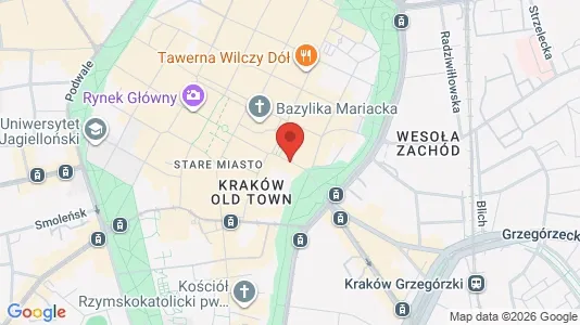 Apartments for rent i Kraków Śródmieście - kort over placeringen