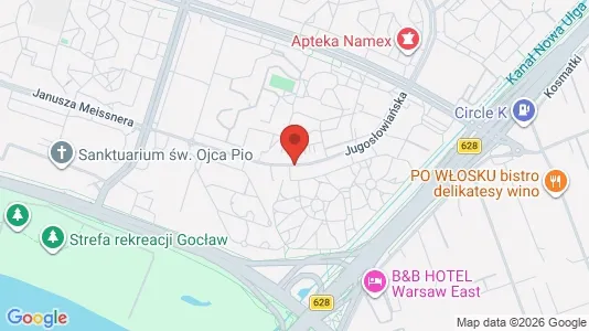 Apartments for rent i Warszawa Praga-Południe - kort over placeringen