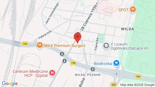 Rooms for rent i Poznań - kort over placeringen