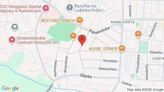Rooms for rent i Katowice - kort over placeringen