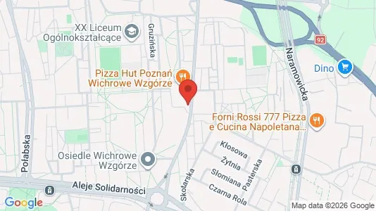 Rooms for rent i Poznań - kort over placeringen