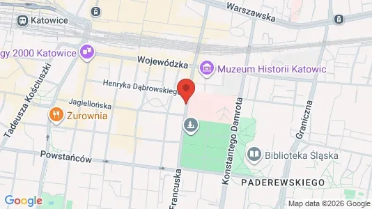 Rooms for rent i Katowice - kort over placeringen