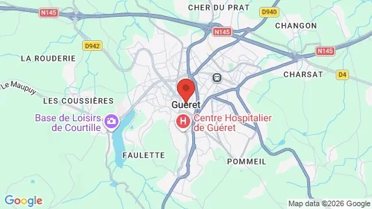 Houses for rent i Guéret - kort over placeringen
