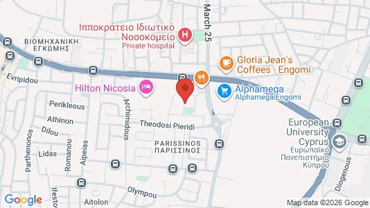 Apartments for rent i Nicosia Egkomi - kort over placeringen