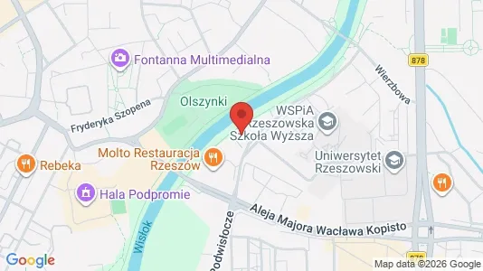 Apartments for rent i Rzeszów - kort over placeringen